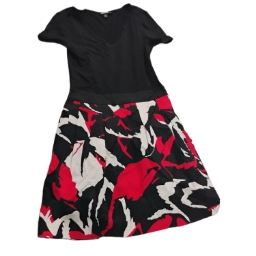 DKNY Women's Tee Shirt Style Fit And Flare Floral Mini Dress Sz 10